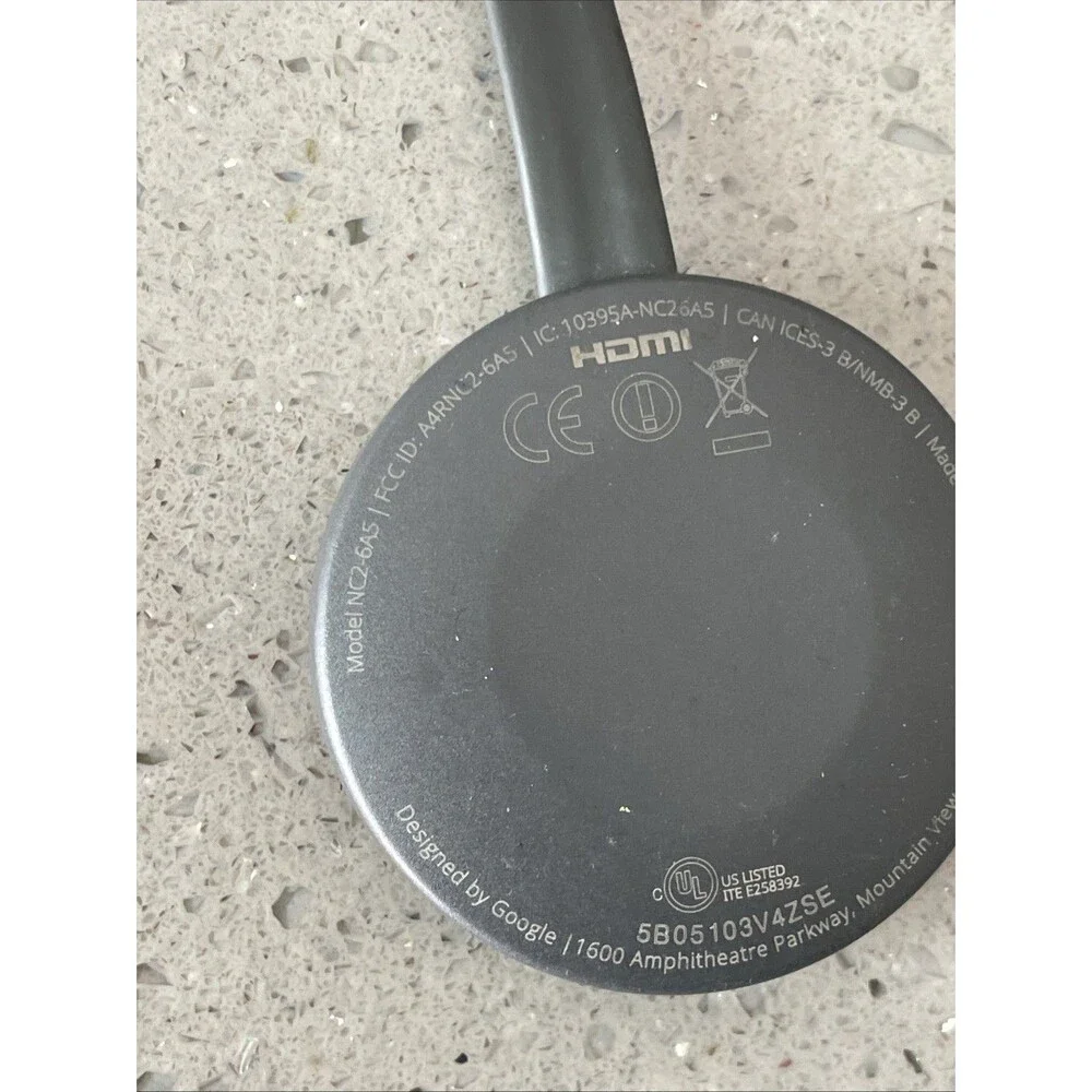 Google Chromecast 2nd Generation Black Portable HDMI Streaming Media Player